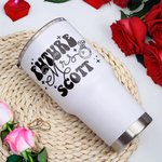 Personalized In My Engaged Era Future Mrs 30oz Name Tumbler with Straw and Brush Engagement Bridal Shower Bachelorette Party Gift for Women