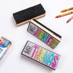 Henkilökohtainen Dalmatialainen Spots Värikäs Doodle Letter Whiteboard liitutaulu pyyhekumi otsikko ja nimi Takaisin kouluun Kiitos lahja opettajalle