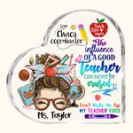 Personalizado Divertido Lápiz de dibujos animados de Apple Enseñar Amor Inspirar acrílico Corazón Placa con nombre Decoración de escritorio Apreciació