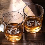 Henkilökohtainen lemmikkieläimen äiti isä 10oz Old Fashioned Rocks viskilasi valokuvalla ja nimellä Syntymäpäivälahja lemmikkieläinten ystävälle