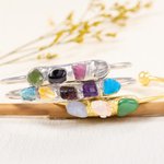 Personnalisé 1-5 cristal brut Birthstones Bracelet ajustable pour la famille Cadeau de fête des mères et d'anniversaire pour les femmes