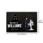 Paillasson Antidérapant Personnalisé avec Nom Style Squelette Vampire Décoration à la Maison Cadeau Mariage Halloween pour Couple