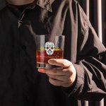 Gepersonaliseerd Mexicaans Suikerschedel 10oz Ouderwets Whiskey Rotsglas met Naam Gotisch Dag van de Doden Cadeau voor Familie Vriend