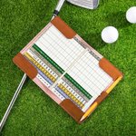 Personlig lomme lær golf scorekort yardage bokholder med gravert navn bursdag spilldag gave til mann golfelsker