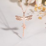 Collar personalizado libélula con nombre Minimalista Joyería Cumpleaños Memorial Gift for Women Girls Dragonfly Lovers