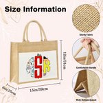 Gepersonaliseerde Doodle Monogram Grote Jute boodschappentas met handvat Teacher's Day Appreciation Gift voor lerarenopleiders