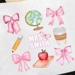 Bolsa grande de lona personalizada con texto Día del Profesor Regalo de agradecimiento para el profesor