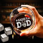 Henkilökohtainen lemmikkieläimen äiti isä 10oz Old Fashioned Rocks viskilasi valokuvalla ja nimellä Syntymäpäivälahja lemmikkieläinten ystävälle