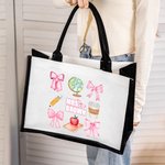 Bolsa grande de lona personalizada con texto Día del Profesor Regalo de agradecimiento para el profesor