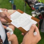 Personlig lomme lær golf scorekort yardage bokholder med gravert navn bursdag spilldag gave til mann golfelsker