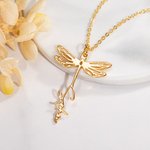 Collar personalizado libélula con nombre Minimalista Joyería Cumpleaños Memorial Gift for Women Girls Dragonfly Lovers