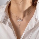 Collar personalizado libélula con nombre Minimalista Joyería Cumpleaños Memorial Gift for Women Girls Dragonfly Lovers