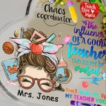 Personalizado Divertido Lápiz de dibujos animados de Apple Enseñar Amor Inspirar acrílico Corazón Placa con nombre Decoración de escritorio Apreciació