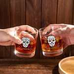 Gepersonaliseerd Mexicaans Suikerschedel 10oz Ouderwets Whiskey Rotsglas met Naam Gotisch Dag van de Doden Cadeau voor Familie Vriend
