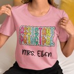 Personalised Colourful Dalmatian Dots Unisex T-Shirt Sweatshirt with Text Funny Back to School Appreciation Gift for Teacher