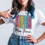 Personalised Colourful Dalmatian Dots Unisex T-Shirt Sweatshirt with Text Funny Back to School Appreciation Gift for Teacher