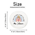 Personalised Big Heart Shape Little Minds Rainbow Cartoon Ceramic Ring Dish Jewellery Tray with Name Appreciation Back to School Gift for Teacher