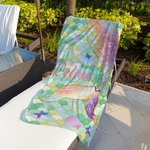 Asciugamano da spiaggia personalizzato con nome, carino, da sirena, ad asciugatura rapida e sovradimensionato, per la festa delle vacanze e per gli accessori estivi.