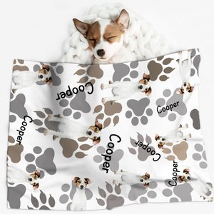 Gepersonaliseerde Kat Hond Huisdier Foto Pootafdruk Zacht Huisdier Deken met Naam Verjaardag Home Decoratie Geschenk voor Huisdierliefhebber