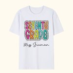 Personalised Colourful Dalmatian Dots Unisex T-Shirt Sweatshirt with Text Funny Back to School Appreciation Gift for Teacher