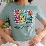 Personalised Colourful Dalmatian Dots Unisex T-Shirt Sweatshirt with Text Funny Back to School Appreciation Gift for Teacher