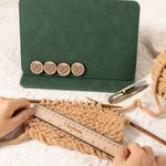 Personalised Folding Magnetic Knitted Chart Holder with 4 Circular Magnets and Magnetic Ruler Birthday Mother's Day Gift for Knitting Lovers