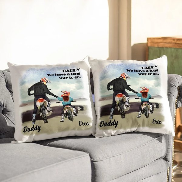 Taie d'Oreiller Personnalisée avec Texte et Image Cadeau Anniversaire Fête des Pères pour Papa Enfant