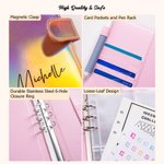 Personalised Multicolour Birth Flower 100 Envelopes Money Saving Challenge A5 Binder with Name Birthday Budget Accessories Gift for Family