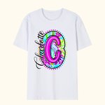Personalised Colourful Bright Paisley Style Unisex T-Shirt Sweatshirt with Name Initial Back to School Appreciation Gift for Teacher