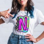 Personalised Colourful Bright Paisley Style Unisex T-Shirt Sweatshirt with Name Initial Back to School Appreciation Gift for Teacher