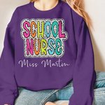 Personalised Colourful Dalmatian Dots Unisex T-Shirt Sweatshirt with Text Funny Back to School Appreciation Gift for Teacher