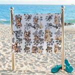 Personligt husdjursfoto med tassavtryck Snabbtorkande strandhandduk med namn Strandtillbehör Semestergåva för katt- och hundälskare