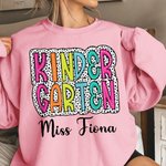 Personalised Colourful Dalmatian Dots Unisex T-Shirt Sweatshirt with Text Funny Back to School Appreciation Gift for Teacher