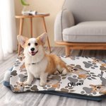 Personalised Cat Dog Pet Photo Paw Print Soft Pet Throw Blanket with Name Birthday Home Decoration Gift for Pet Lover