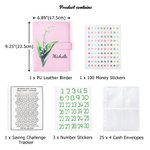 Personalised Multicolour Birth Flower 100 Envelopes Money Saving Challenge A5 Binder with Name Birthday Budget Accessories Gift for Family