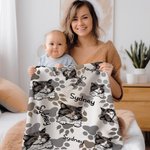 Personalised Cat Dog Pet Photo Paw Print Soft Pet Throw Blanket with Name Birthday Home Decoration Gift for Pet Lover