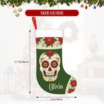 Calza di Natale personalizzata del Giorno dei Morti con teschio di zucchero e nome Regalo di Natale decorativo per bambini e famiglia