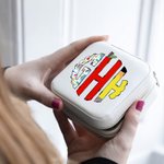 Personalised Doodle Monogram Leather Jewellery Case Portable Travel Essentials Teacher's Day Appreciation Gift for Teacher