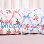 Personalized Embroidered Bow Floral Makeup Bag with Name Travel Essentials Anniversary Birthday Gift for Her