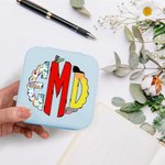 Personalised Doodle Monogram Leather Jewellery Case Portable Travel Essentials Teacher's Day Appreciation Gift for Teacher