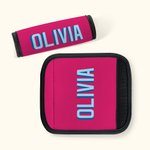 Personalized Multicolor Shadow Monogram Set of 2 Luggage Handle Wrap Identifier with Contact Card Travel Accessories Birthday Gift for Travel Lovers