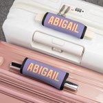 Personalized Multicolor Shadow Monogram Set of 2 Luggage Handle Wrap Identifier with Contact Card Travel Accessories Birthday Gift for Travel Lovers