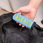 Personalized Multicolor Shadow Monogram Set of 2 Luggage Handle Wrap Identifier with Contact Card Travel Accessories Birthday Gift for Travel Lovers