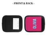 Personalized Multicolor Shadow Monogram Set of 2 Luggage Handle Wrap Identifier with Contact Card Travel Accessories Birthday Gift for Travel Lovers