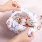 Personalized Embroidered Bow Floral Makeup Bag with Name Travel Essentials Anniversary Birthday Gift for Her