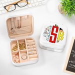 Personalised Doodle Monogram Leather Jewellery Case Portable Travel Essentials Teacher's Day Appreciation Gift for Teacher