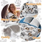 Personalised Cute Dog Cat Paw Photo Soft Cozy Blanket with Name Birthday Gift for Pet Lovers
