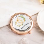 Personalized Birth Flower Birth Tree Compact Makeup Mirror with Name and Date Bridal Shower Bridesmaid Wedding Gift for Women