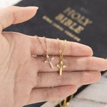 Personalized Monogram Cross Necklace Baptism Christians Religious Jewellery Gift for Women