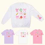 Personalised Coquette Bow Pencil Apple Globe T-shirt Sweatshirt with Name Multicolour Available Back to School Appreciation Gift for Teacher